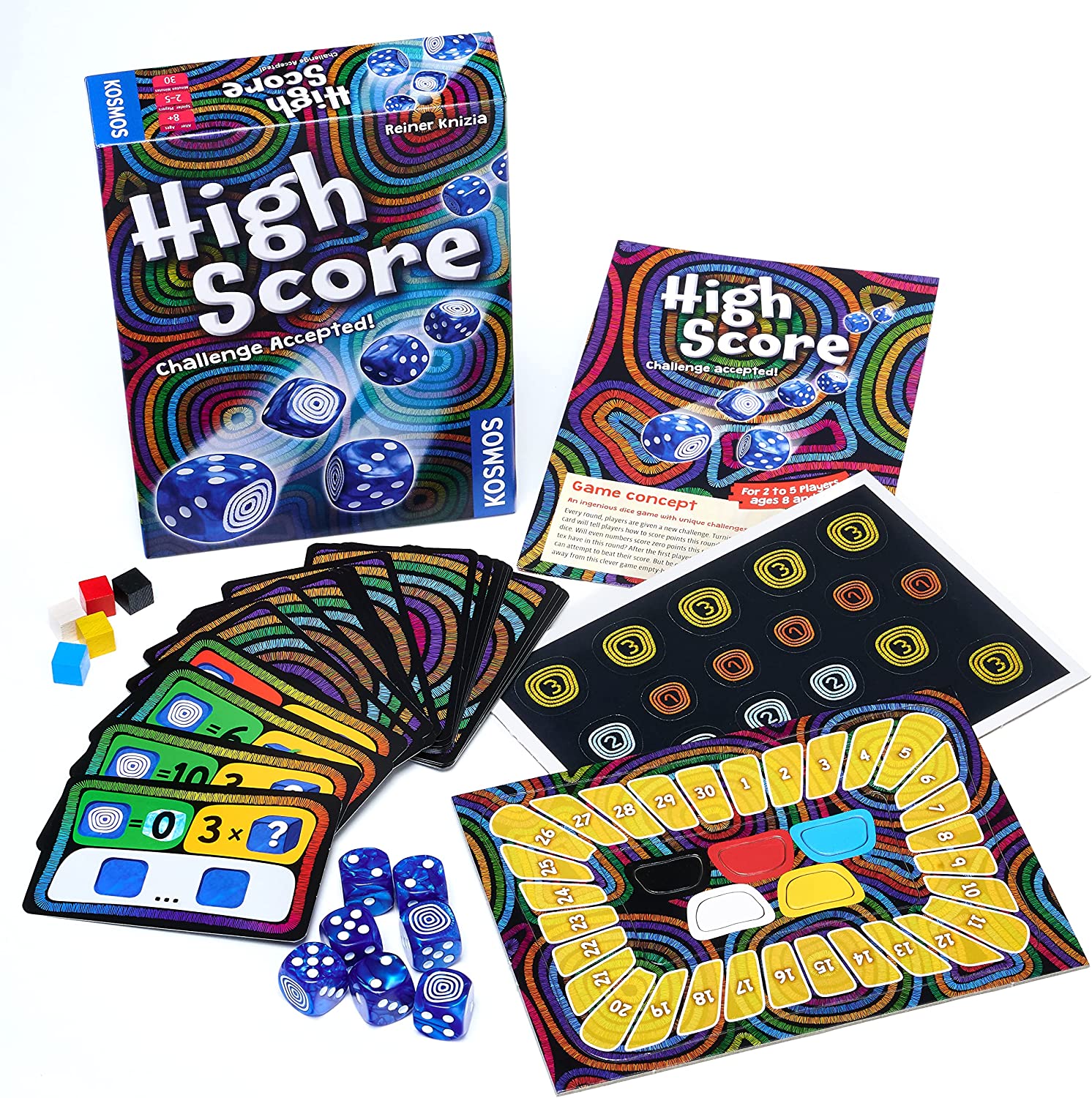 Thames & Kosmos High Score | 2 Language English and German | Dice Game| Luck Game | Board Game | Family Game | 2 to 5 Players | Ages 8+
