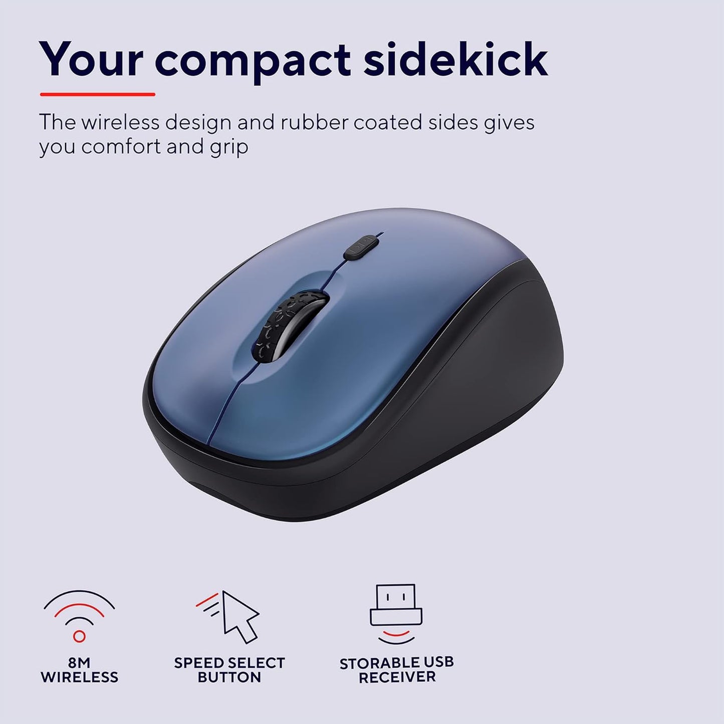 Trust Yvi+ Silent Wireless Mouse, Sustainable Design, 800-1600 DPI, For Left and Right Hand Users, Storable USB Micro Receiver, Quiet Compact Computer Mouse for PC, Laptop, Mac, Home Office