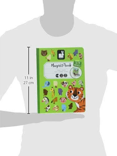 Janod - MagnetiBook Animals - Part Educational Magnetic Game Teaches Fine Motor Skills and Imagination - Suitable for Ages 3 and Up, J02723 Animals hide-and-seek