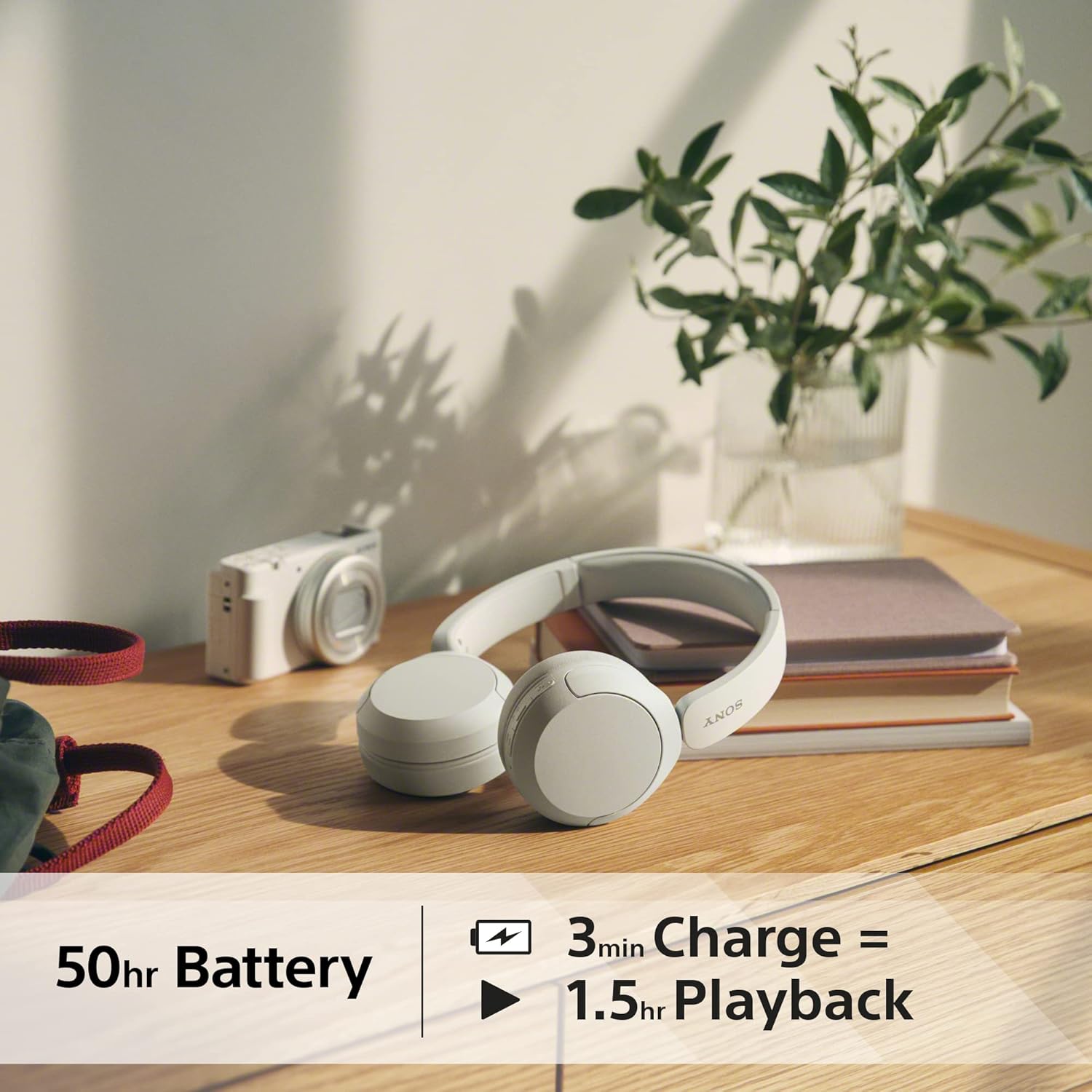 Sony WH-CH520 Wireless Bluetooth Headphones - up to 50 Hours Battery Life with Quick Charge, On-ear style