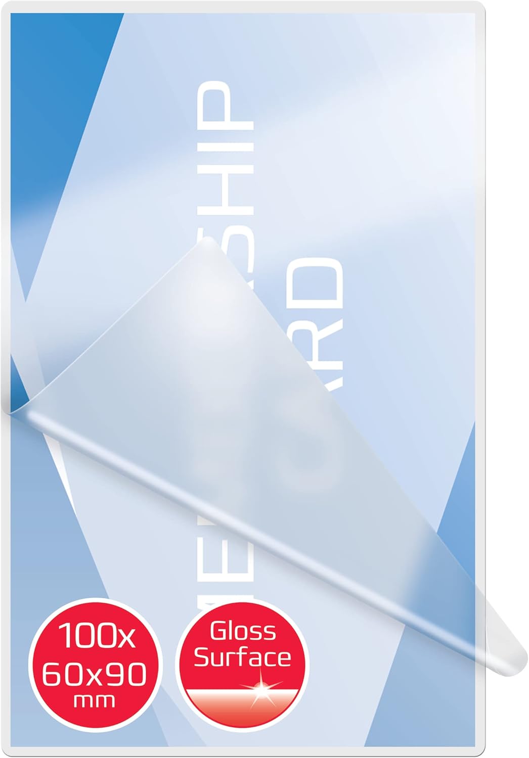 GBC 65x95mm 2x125 Micron Gloss Card Laminating Pouches, Pack of 100, 3740301