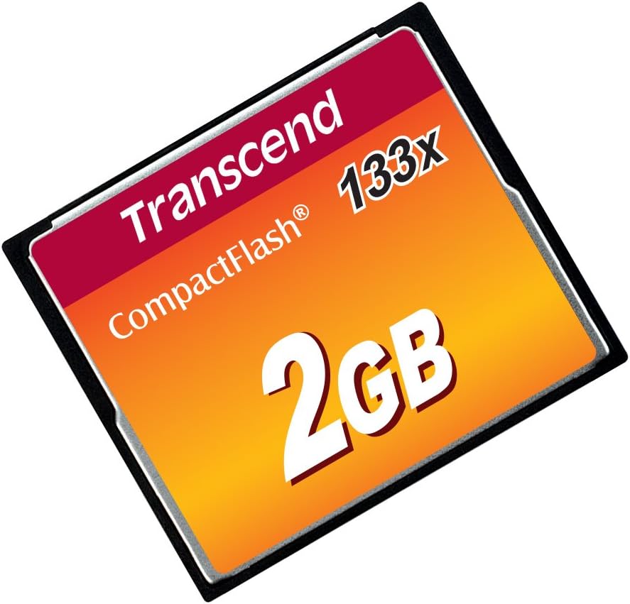Transcend 2GB CompactFlash 133 Memory Card (CF Card) Up to 50/20 MB/s, Supports Ultra DMA transfer mode 4 with MLC NAND Flash ideal for entry-level DSLRs TS2GCF133 CF133 2 GB