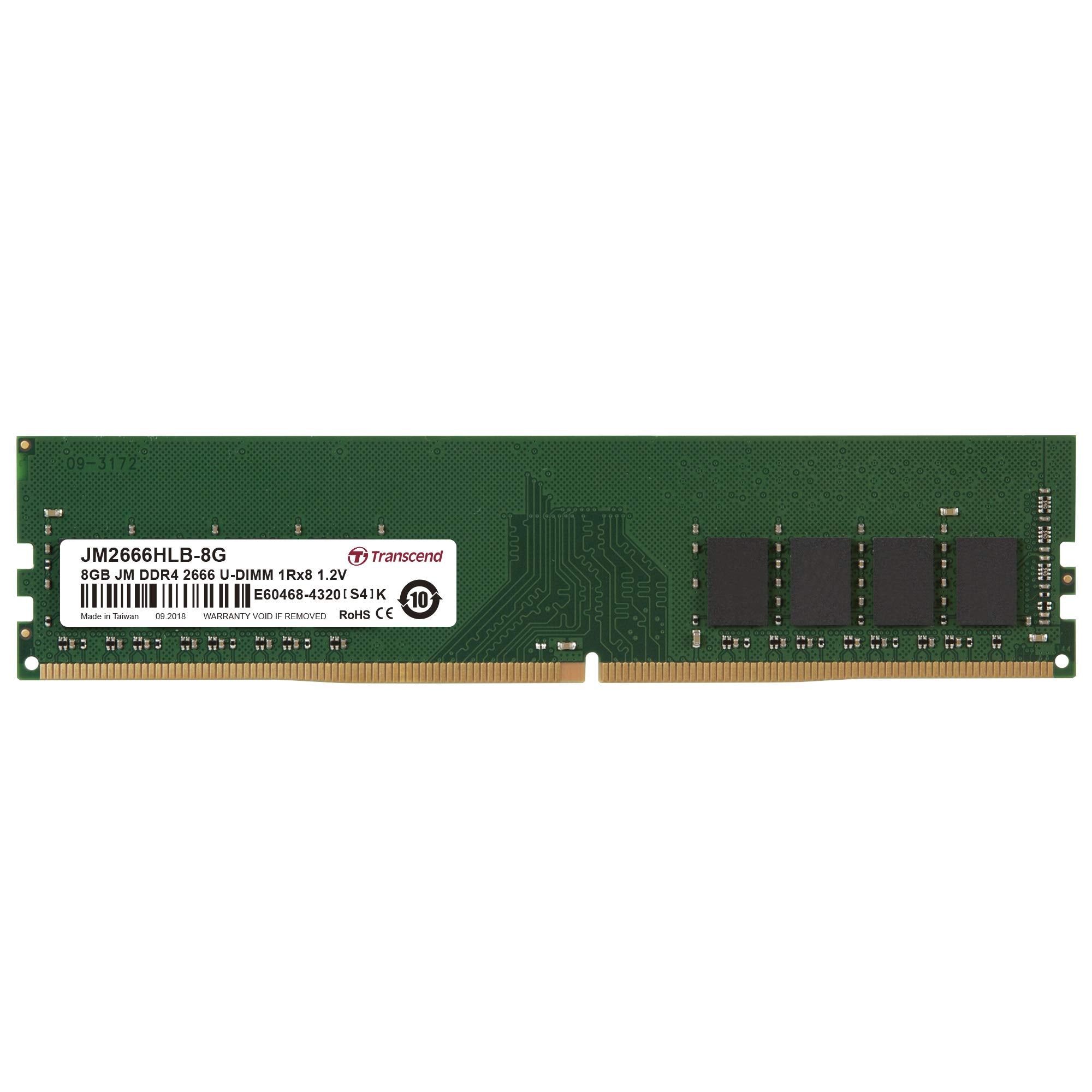 Transcend – DDR4 8GB 2666 MHz U-DIMM 1Rx8, Memoria de escritorio