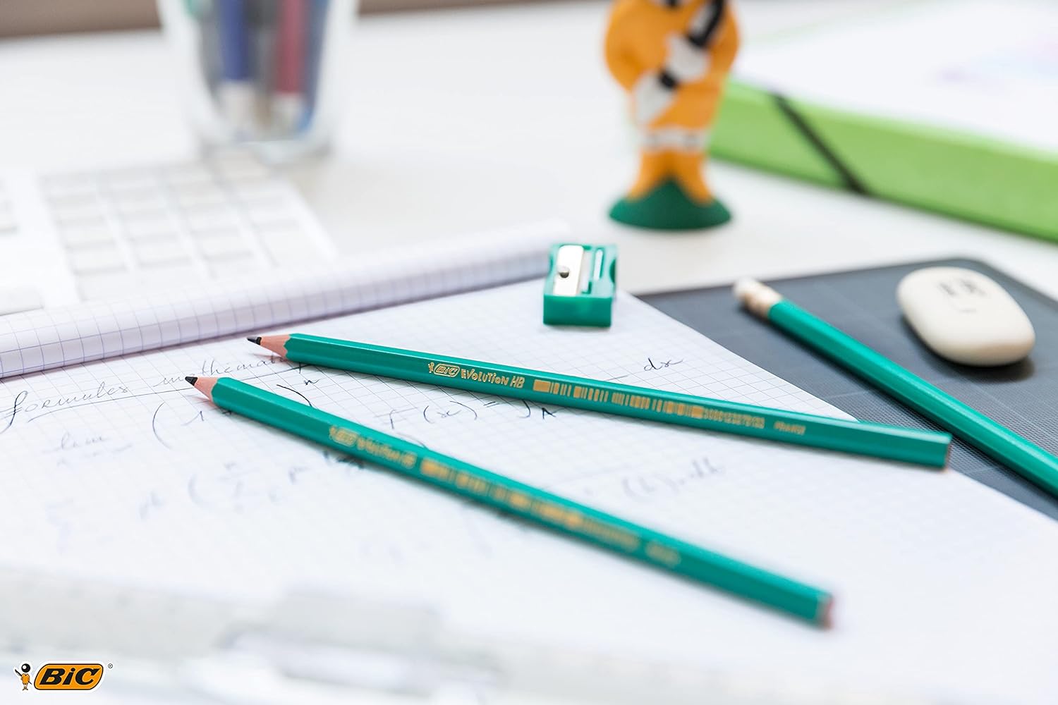 BIC Ecolutions Evolution 655 HB Pencil with Eraser (Pack of 12), Green