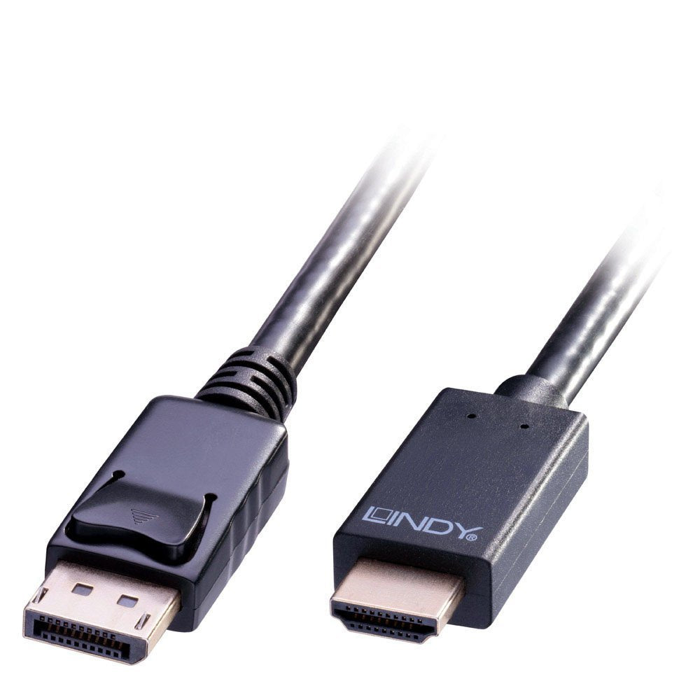 LINDY - Cable DisplayPort HDMI 1.4 de 3 Metros, Display Port 1.2 4K 4096x2160@30Hz 10.2G | Compatible con TV, OLED, Monitor, Xbox, Gaming, PC, PS4, PS5, Blu-ray, Soundbar - Garantía de 2 Años