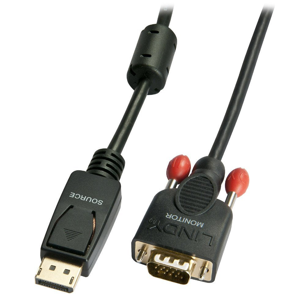 LINDY 0.5 m DisplayPort to VGA Adapter Cable - Black
