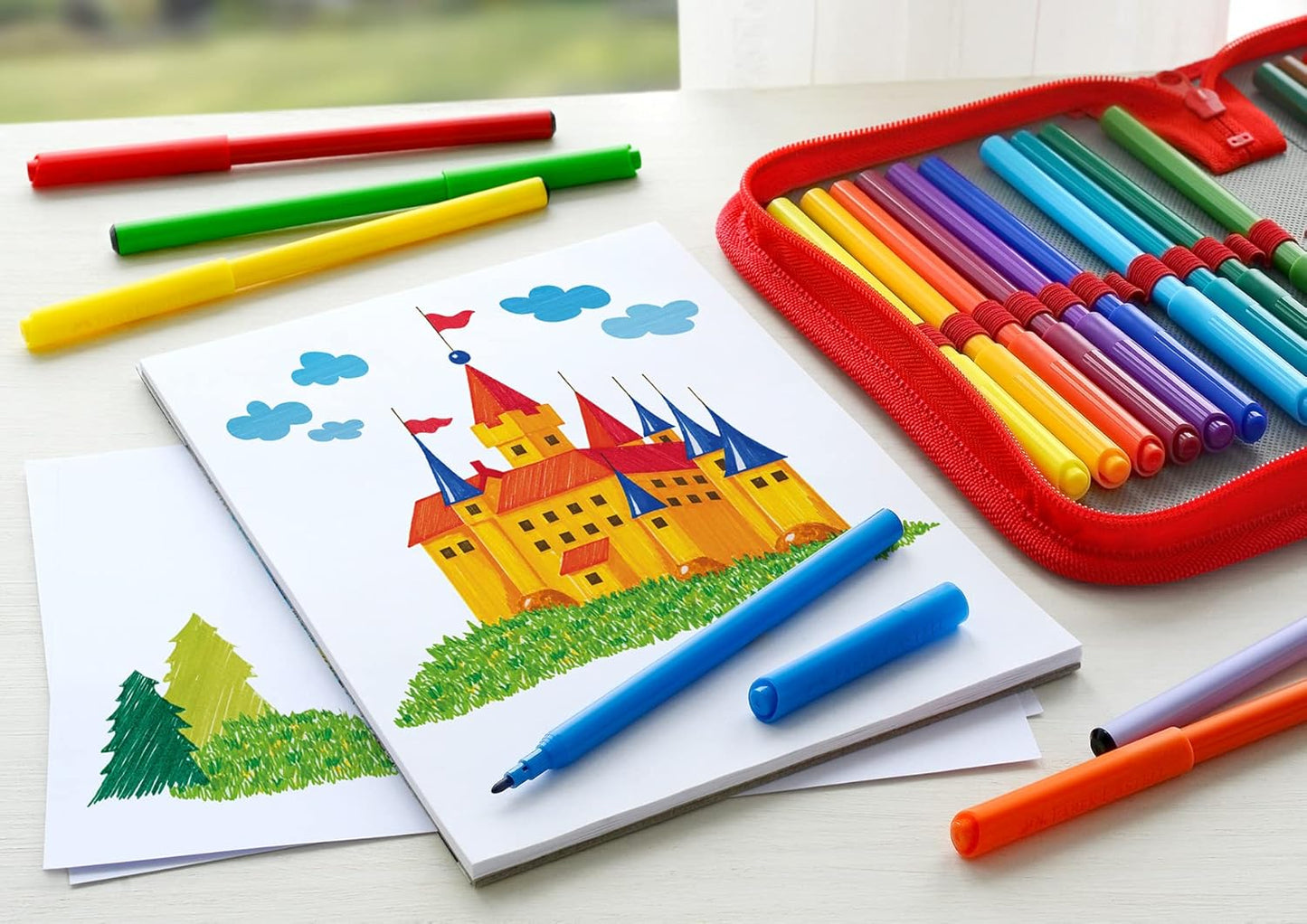 Faber-Castell Castle 554203 Felt Tip Pen 36 Pack in Cardboard Case