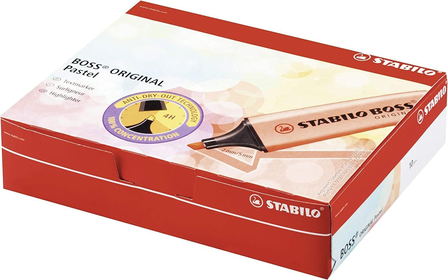 Highlighter - STABILO BOSS ORIGINAL Pastel - Pack of 10