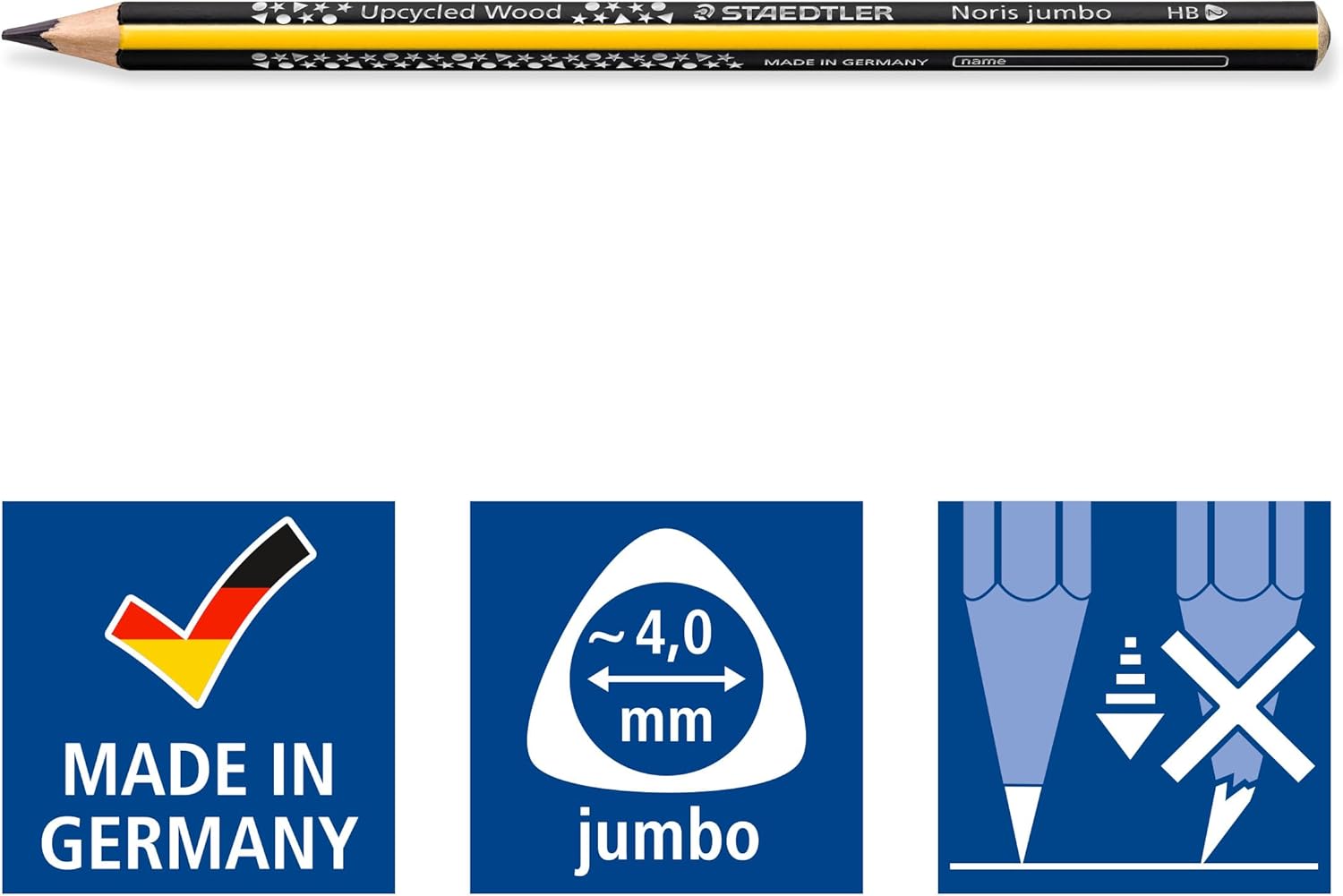 STAEDTLER 119 Noris Jumbo Graphite Chunky Learner's Pencil - HB (Pack of 12