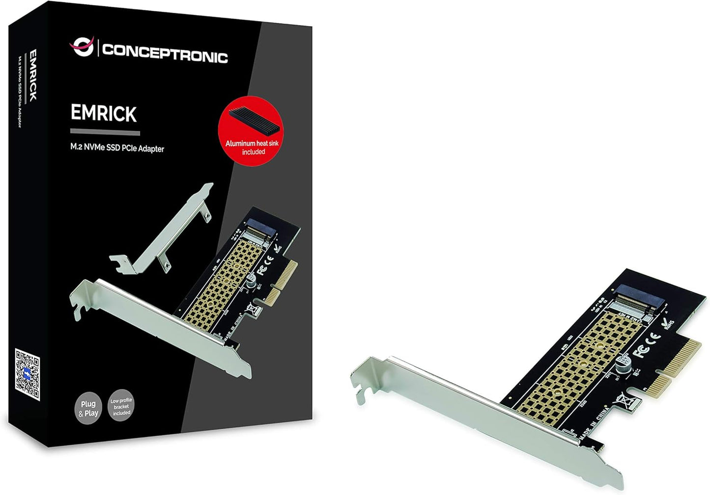 Conceptronic EMRICK05BS M.2 NVMe SSD PCIe Adapter