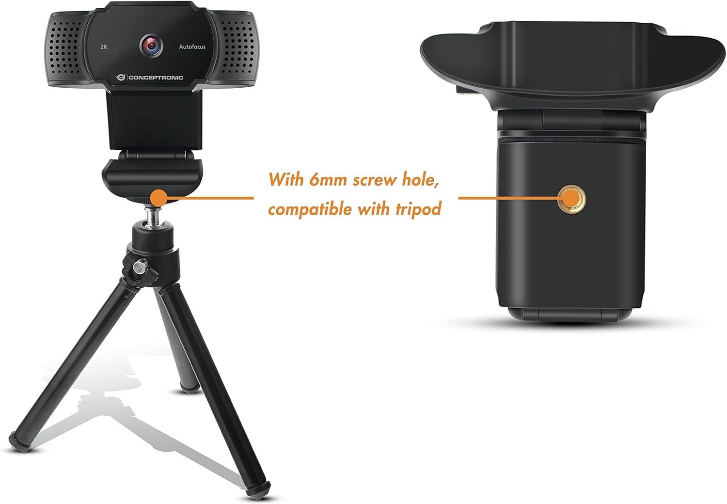 Conceptronic Webcam AMDIS02B 2k Super HD Webcam + Microphone