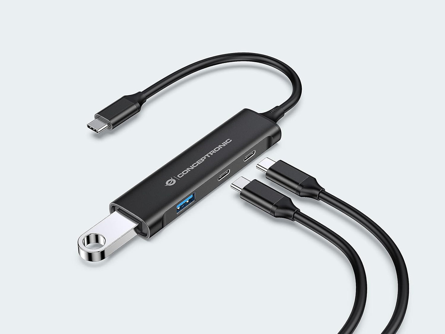 Conceptronic HUBBIES12B 4-Port USB 3.2 Gen 1 Hub USB-C x 2 USB-A x 2 Aluminum Housing