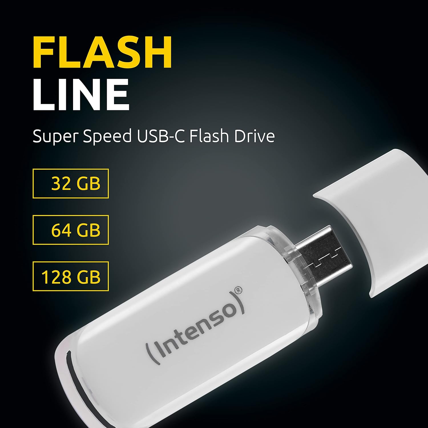 Intenso Flash Line 128 GB - TYPE C Flash Drive - Super Speed USB 3.1, white