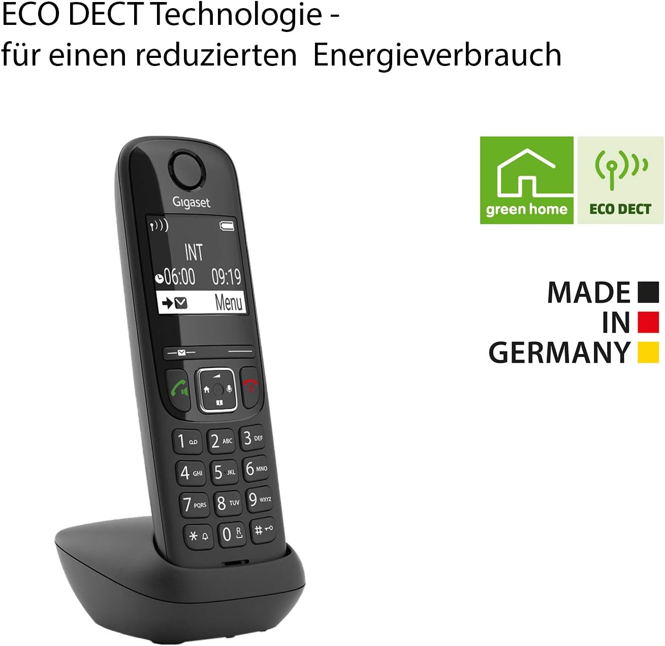 Gigaset AS690 DUO Téléphone analog/dect Identification de l'appelant Noir