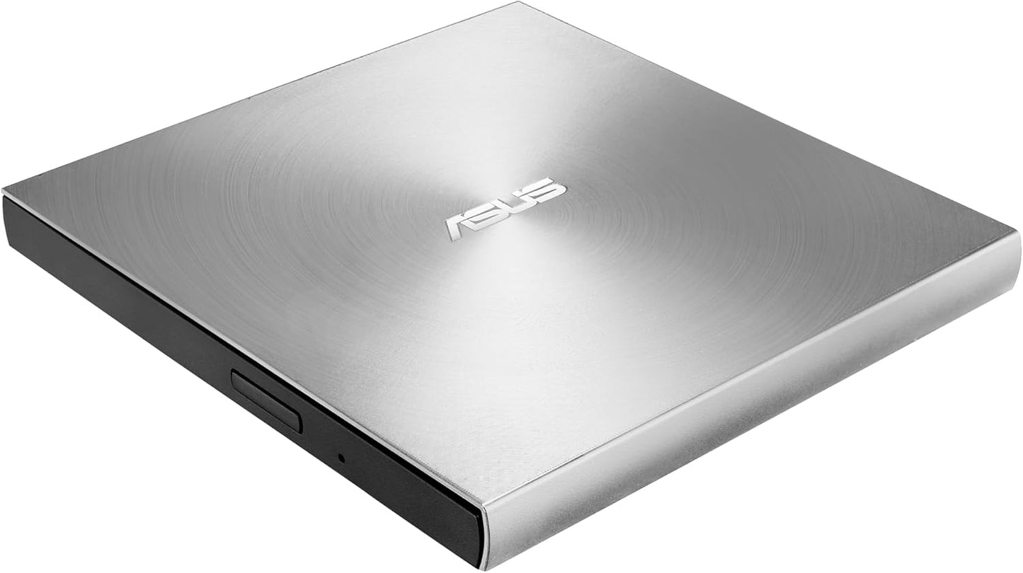 ASUS SDRW-08U8M-U external ultraslim 8X DVD writer, USB Type C, Mac Compatible, 13.9mm Ultraslim, M-DISC support, Disc Encryption, NERO Backitup, E-Green, E-Media