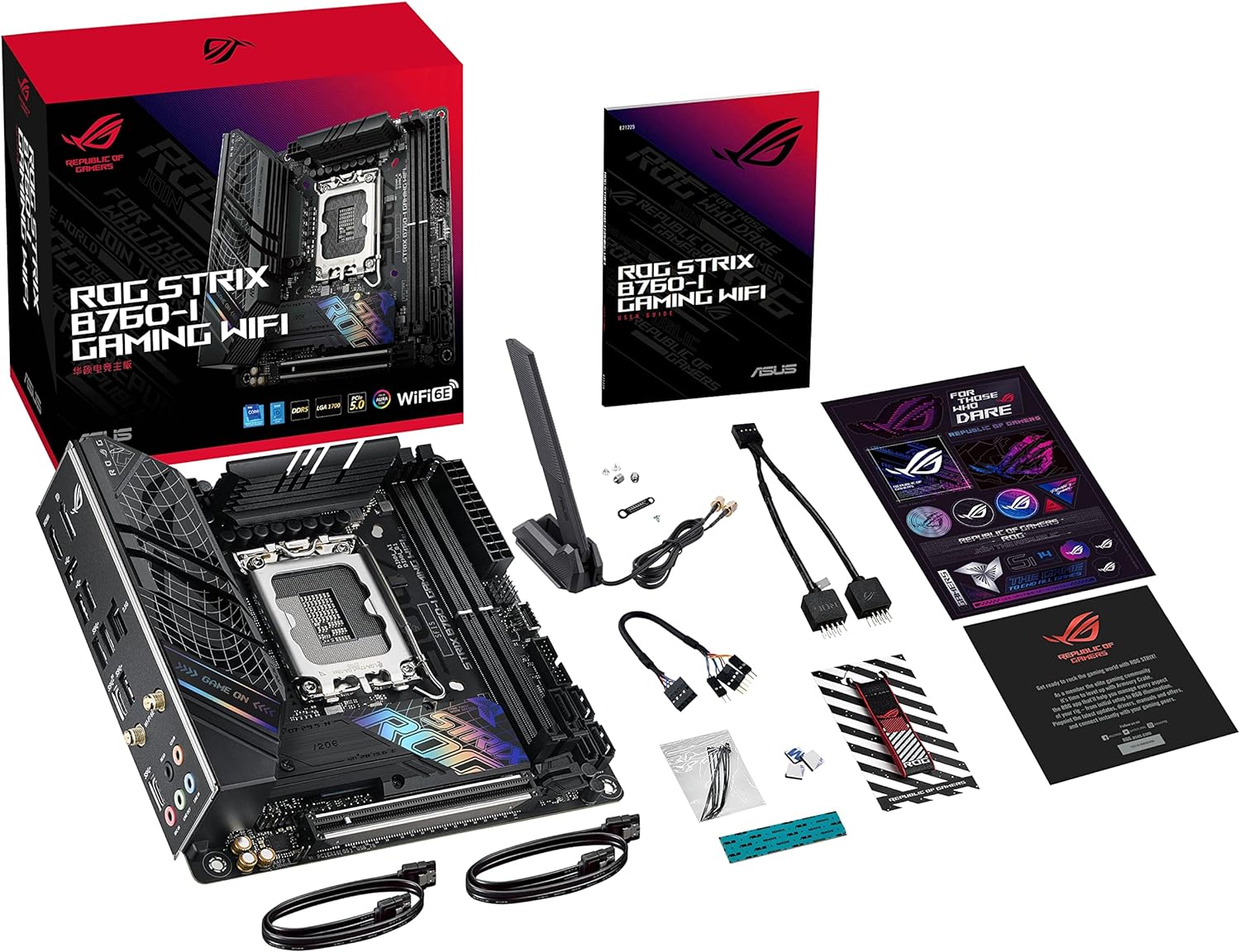 ASUS ROG Strix B760-I Gaming WiFi, Intel LGA 1700, 2 x DIMM DDR5, 1 x Display Port, 1 x HDMI