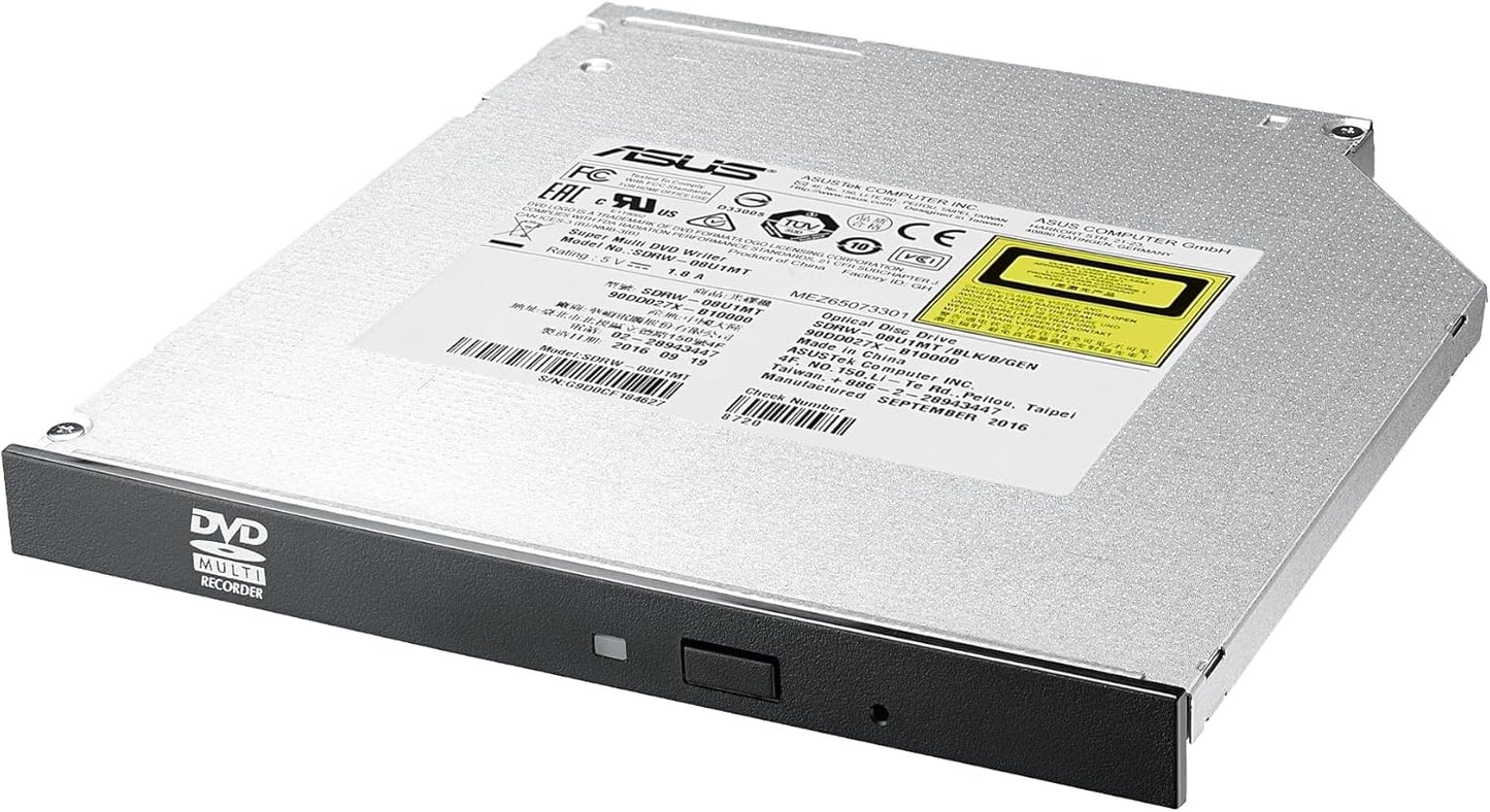 ASUS SDRW-08U1MT internal slim 8X DVD writer(BULK), 9.5 mm with bezel, M-DISC support, E-Green, E-Media