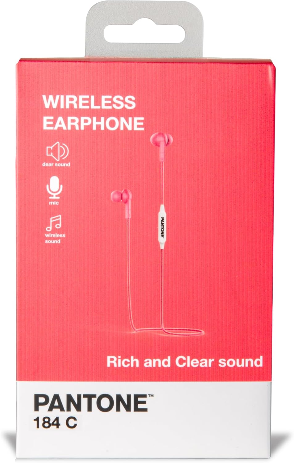 Celly PTWE001P Pantone Earphones, Bluetooth, In Ear, 1.2M Length, 3.5mm Jack, Drop Caps
