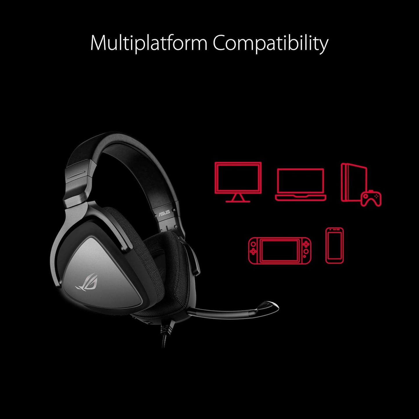 ASUS ROG Delta Core Wired Gaming Headset (Detachable Discord Certified Mic, 7.1 Surround Sound, 50mm Drivers, Hi-Res Audio, 3.5mm, For PC, Mac, Switch, Xbox One, PS4, PS5, Mobile Devices)- Black