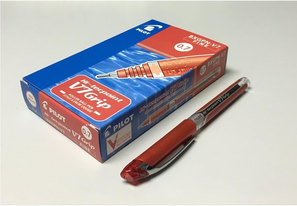 Pilot - 006737 - Roller V7 Grip rosso punta 0 7 tratto 0 4 mm (conf.12