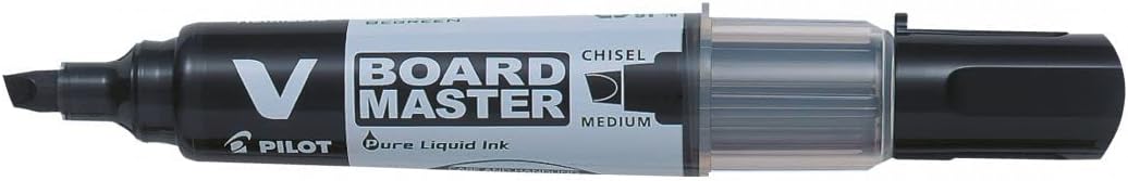 Pilot Begreen Recycled V Board Master Whiteboard Marker Chisel 2.2 - 5.2 mm Tip - Black, Box of 10
