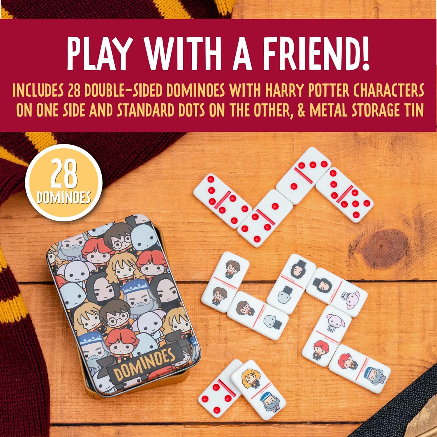 Paladone Harry Potter Chibi Dominoes in Collector Tin, Multicolor, PP9100HP