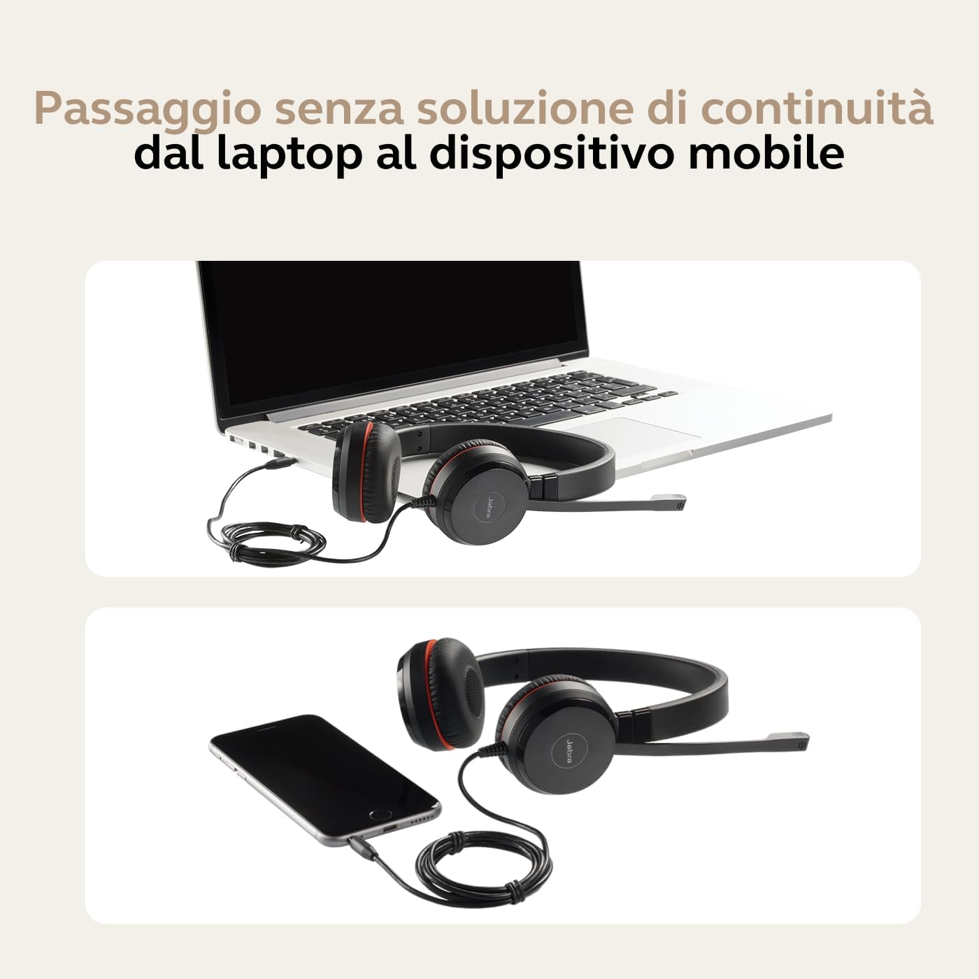 Jabra Evolve 30 II Microsoft Teams Certified USB-C Stereo Corded Headset with Call Control Unit - Compact Mini USB (Black