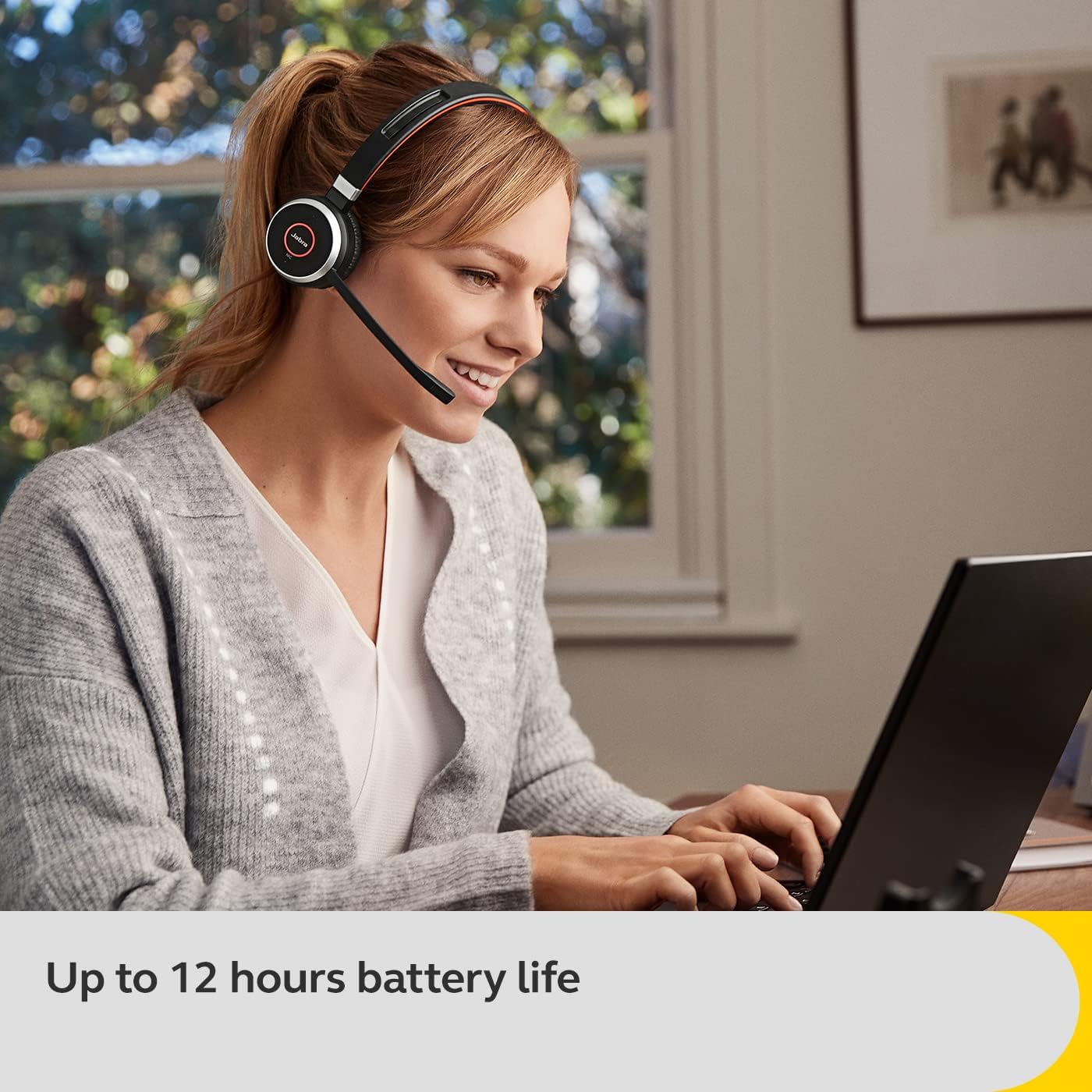 Jabra Evolve 65 SE Wireless Stereo Headphones - Bluetooth, Noise-Canceling Microphone, Long Battery Life, Dual Connectivity, MS Teams Certified, Supports Other Platforms