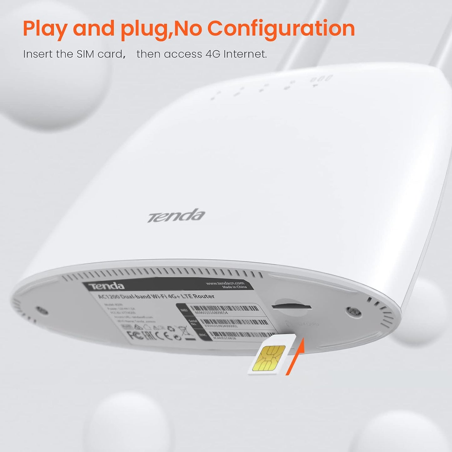 Tenda 4G09 AC1200 4G+Cat6 Router Mobile Wi-Fi Router Dual Band,4G/3G Network SIM Slot Unlocked,No Configuration required,Up to 64 Devices Connectivity,2 Gigabit Ports, Data Traffic Monitoring, UK Plug 4G09 CAT6,AC1200 4G+