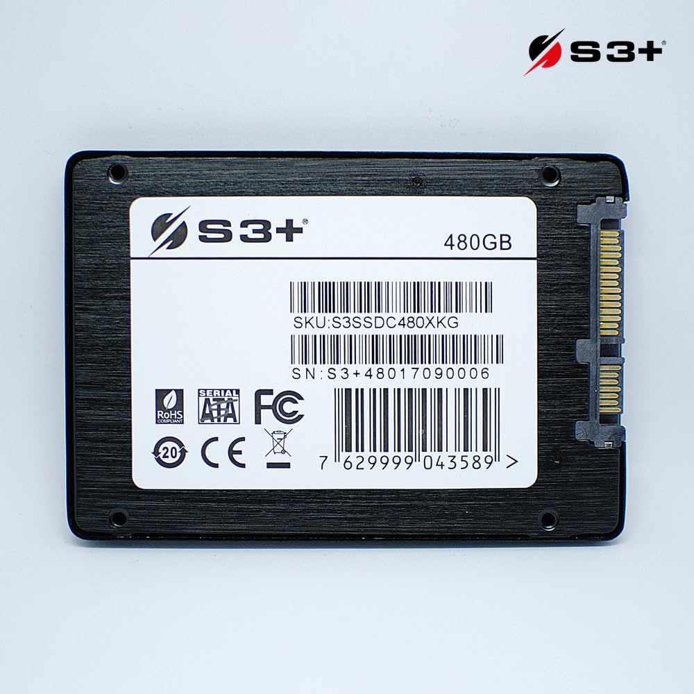 S3+ S3SSDC480 SSD 480 GB, Black