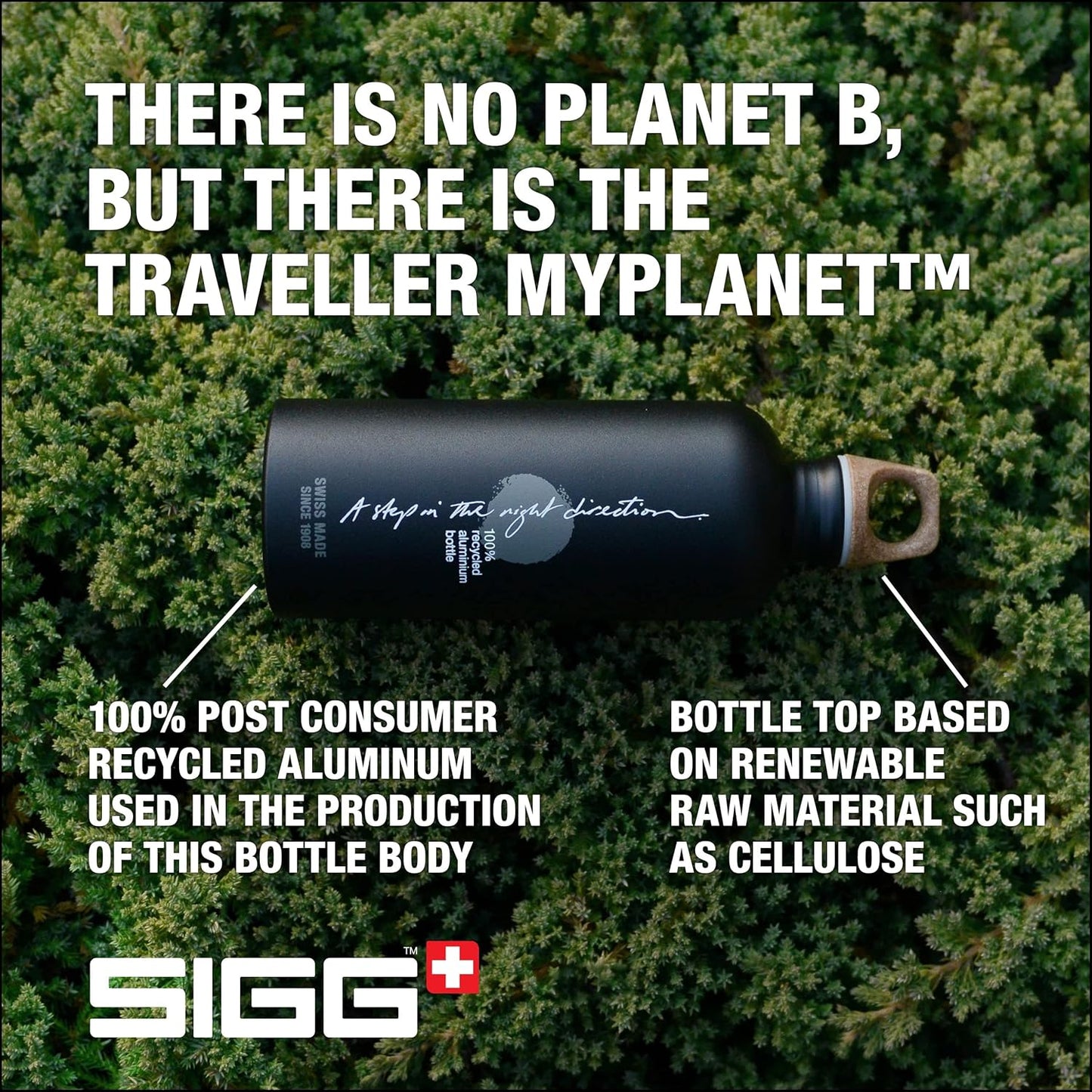 SIGG - Borraccia Alluminio - Traveller MyPlanet - Certificata Climate Neutral - Perfetta Per Bevande Gassate - Ermetica - Leggera - Senza BPA - 0,6L / 1L