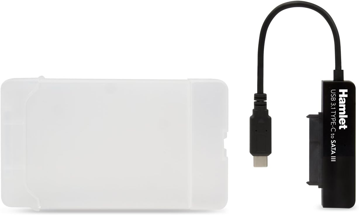 Hamlet XADTC-SATA adaptador de cable USB 3.1 Type C (Gen. 2) Serial ATA III Negro - Adaptador para cable (USB 3.1 Type C (Gen. 2), Serial ATA III, Male connector / Female connector, 0,165 m, Negro
