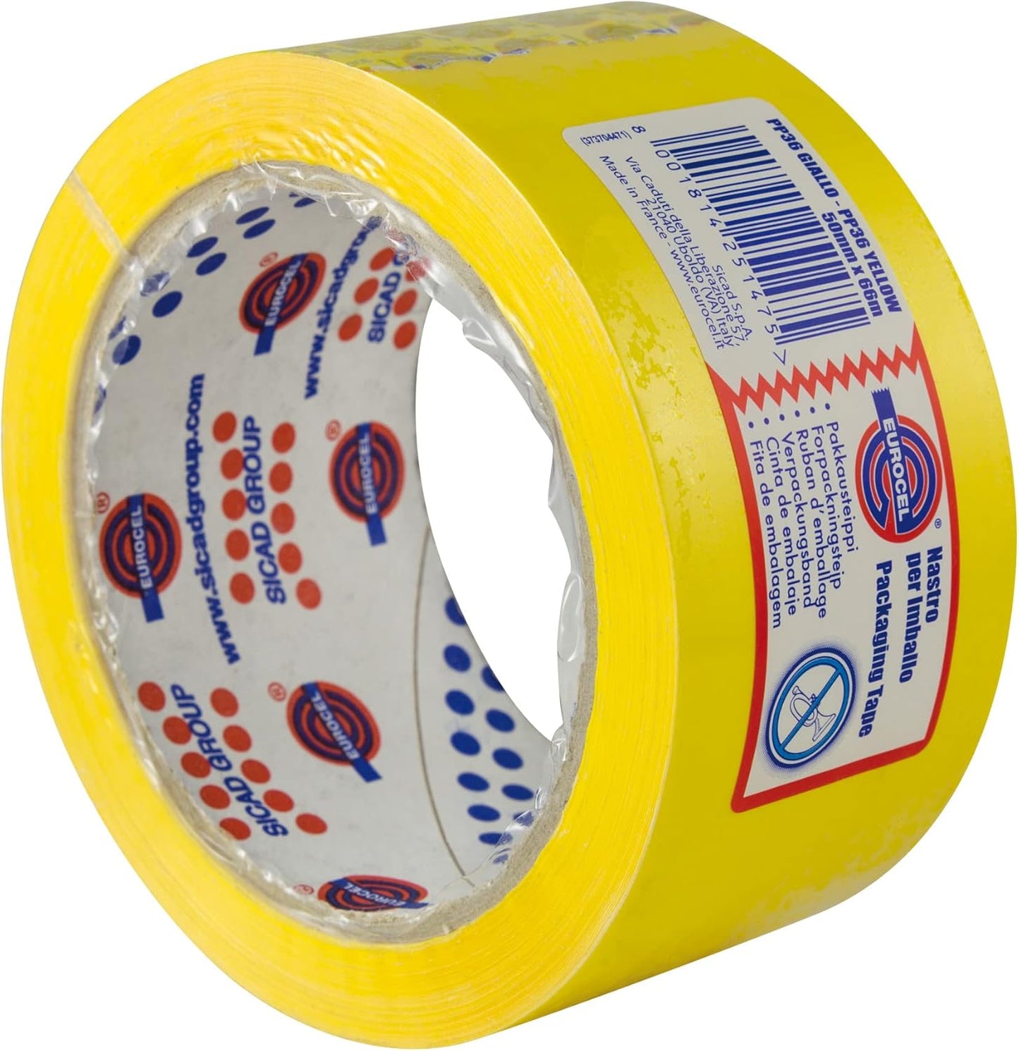 COLOURED ADHESIVE TAPE 50X66 EUROCEL (YELLOW