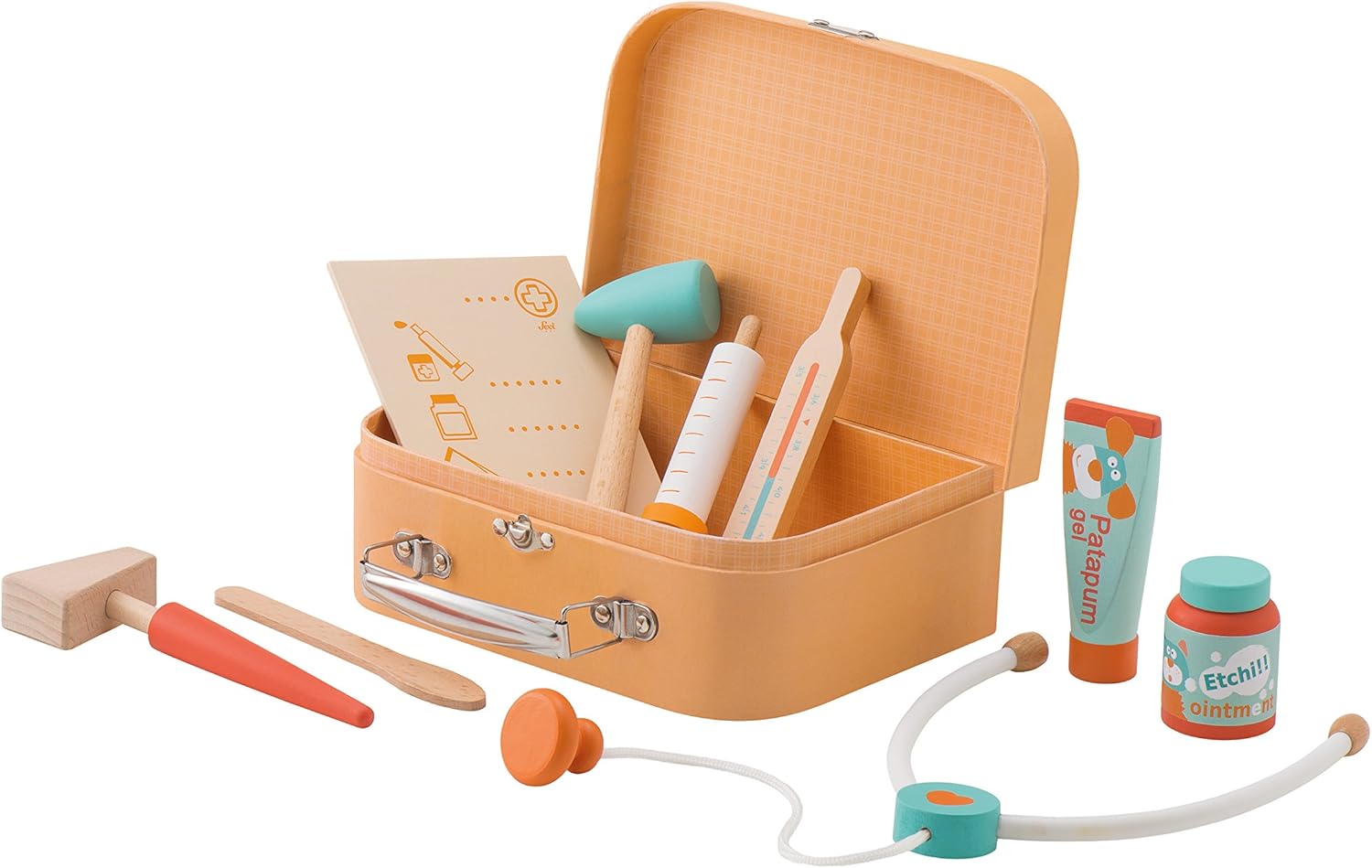 Doctor Set (10 pcs) | Sevi | Wooden role-playing games for children. Accessories fake toy Food 20x8x15cm | Pretend play | model 82963