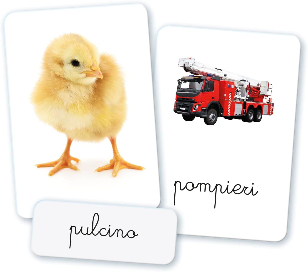 Clementoni Tarjetas Prime Words Montessori 2 años (versión Italiana), Juego Educativo, Multicolor, Talla única (16319