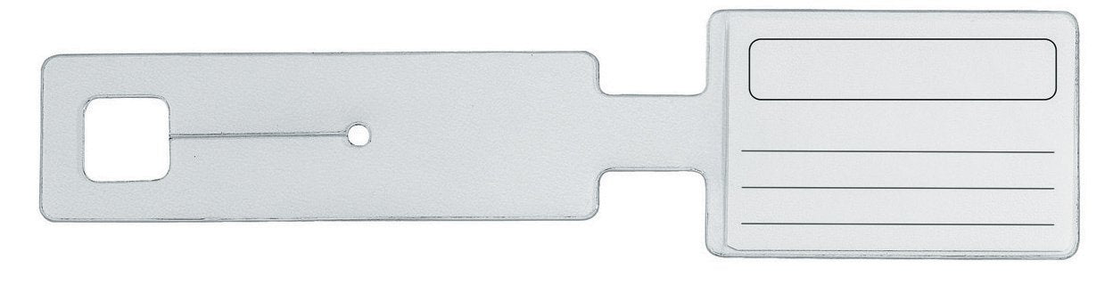 Favorit 100460576 Porta Nome per Valigia con Cartoncino, Formato Esterno 24,5X6 cm Trasparente, Confezione da 50 Pz.