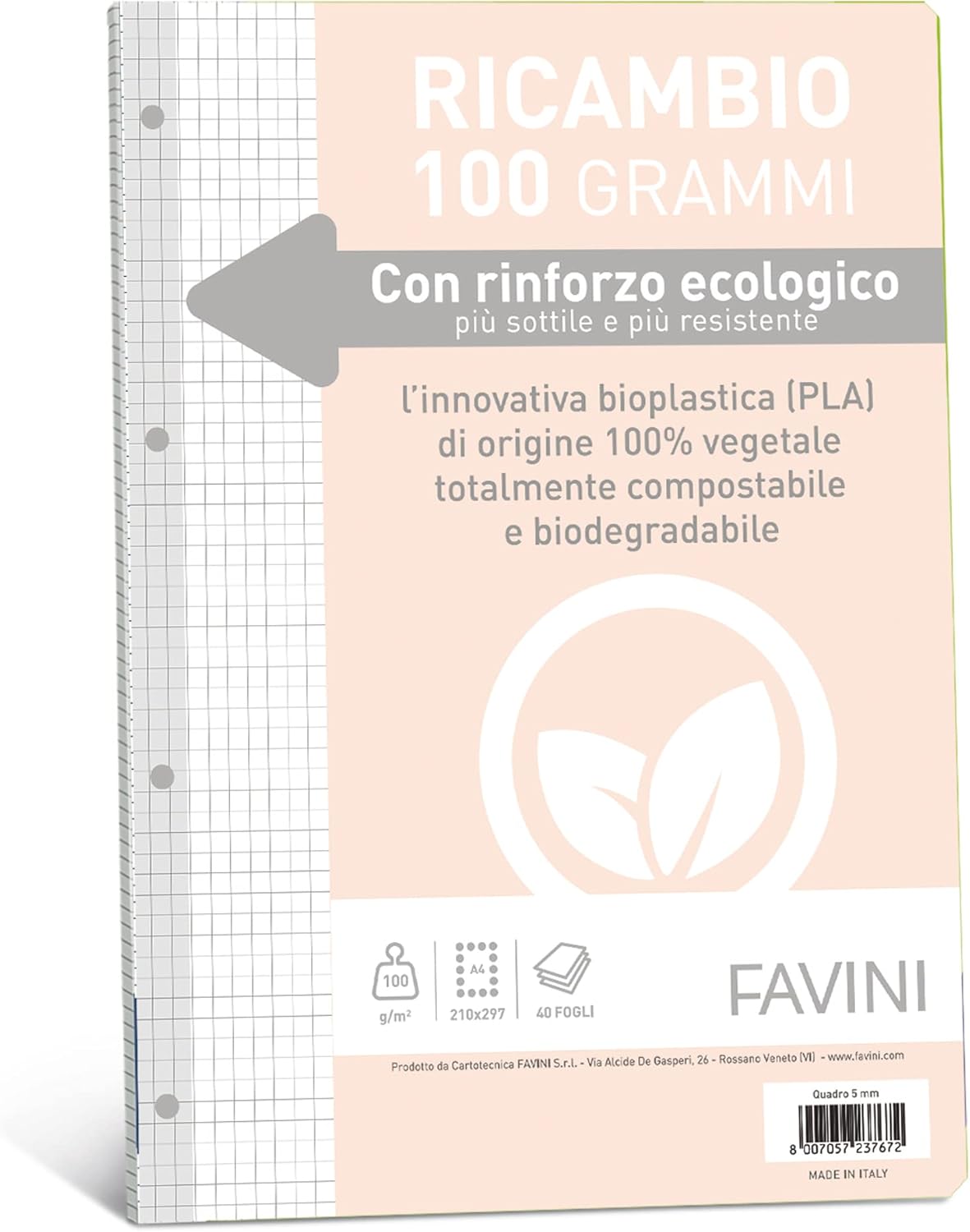 Favini 90739 Spare Parts with Ecological Reinforcement, A4, 100 g, 40 Sheets, 5 mm