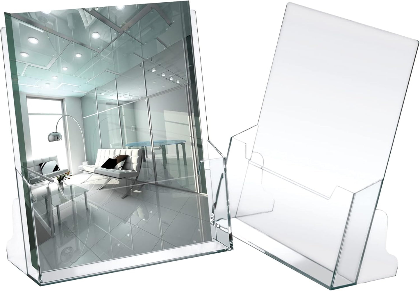 LEBEZ brochure holder in transparent polystyrene 23x25,5x3cm art. 5021