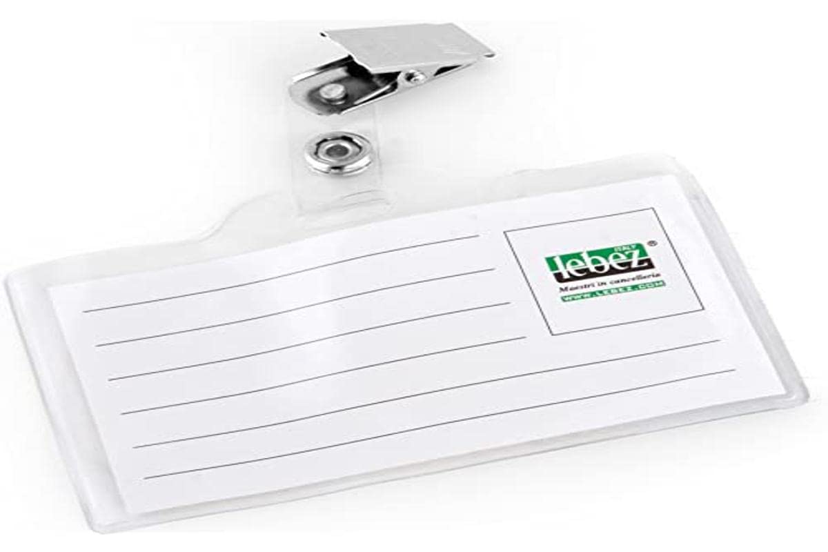 Lebez 31-140-B insignia/pase PVC 50 pieza(s) - Insignias/pases (Apaisado, PVC, Transparente, 93 mm, 6 cm, 50 pieza(s