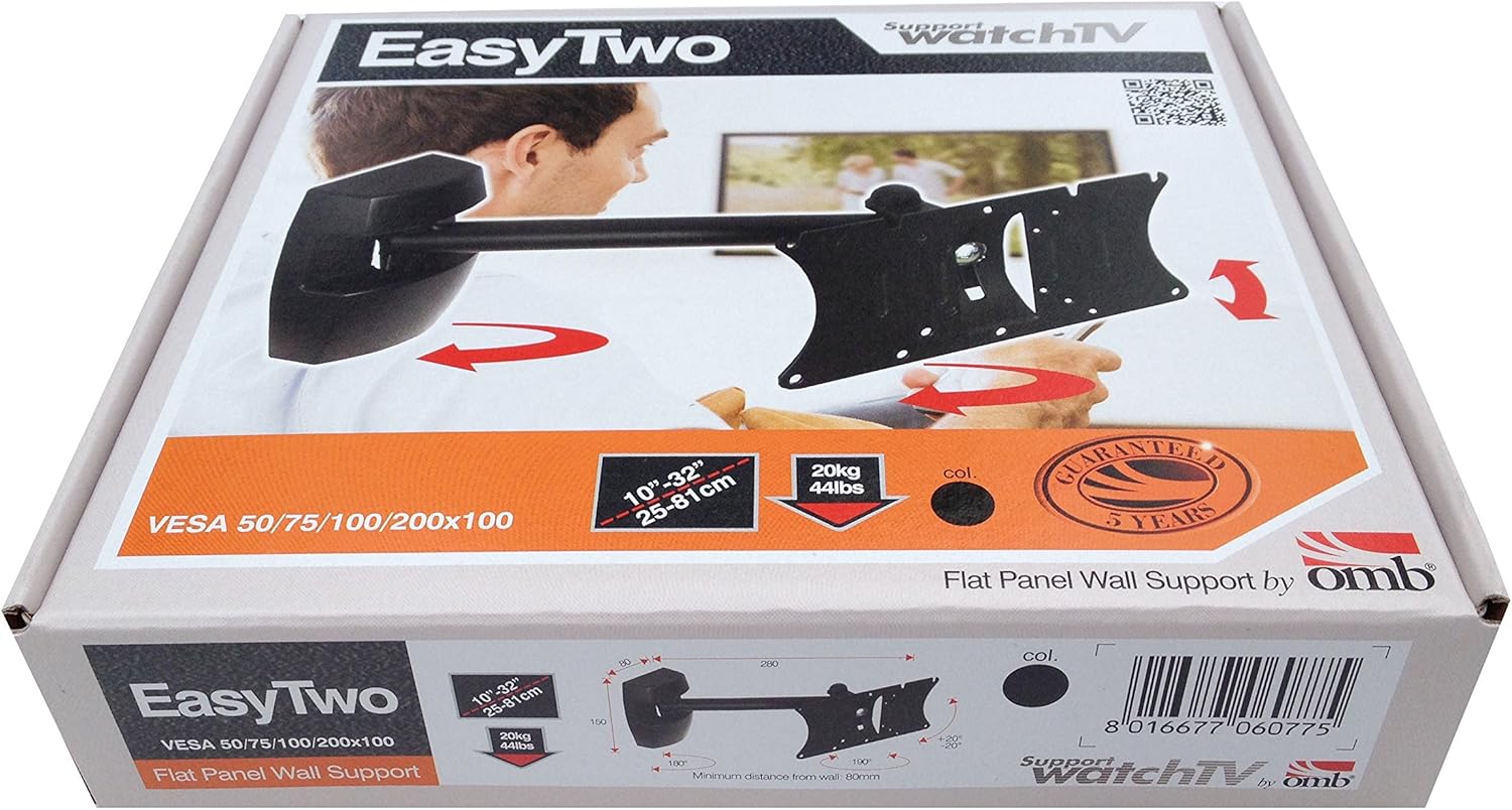 OMB Easy Two Wall Mount for TV - Black