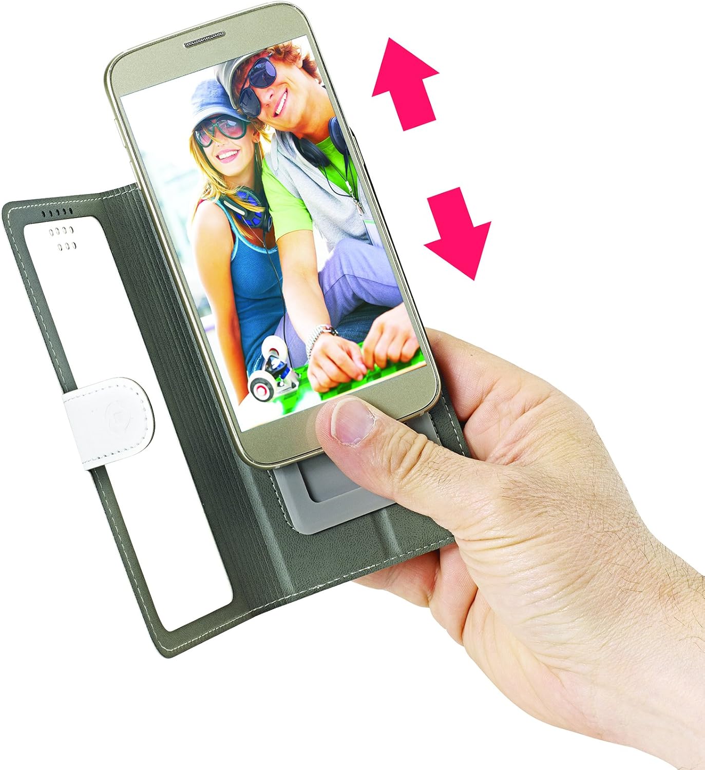 Celly unicaview Universal Case with Front Window with Slide Touch System for 4.5 "-5.0 Inch Smartphones Tiffany