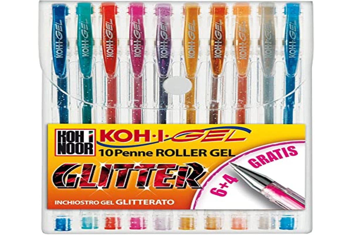 Koh-I-Noor nagp10s Hood Blue, Green, Grey, Orange, Pink, Red 10pc (S) Gel Pen