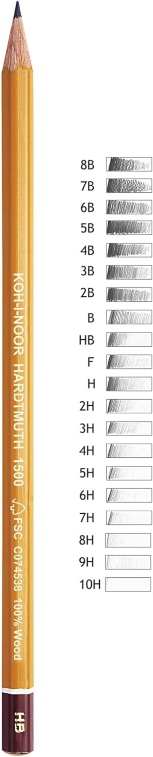 KOH-I-NOOR box 12 pencils h1500 6h koh. i. noor
