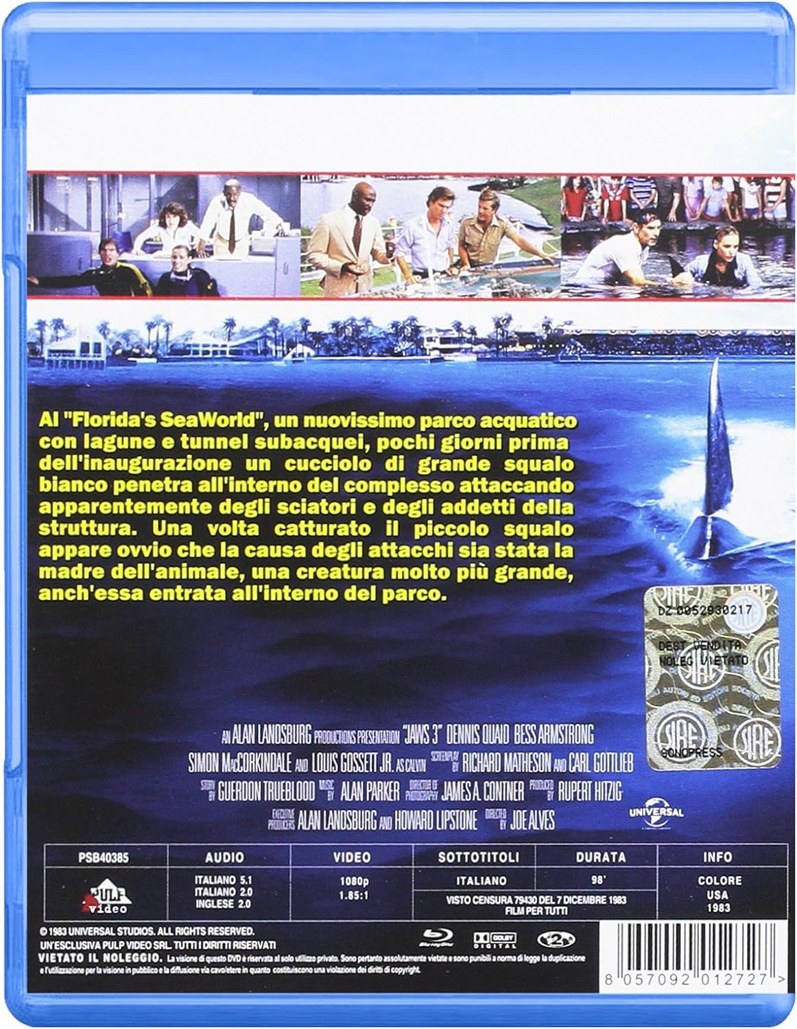 lo squalo 3 (blu ray) BluRay Italian Import