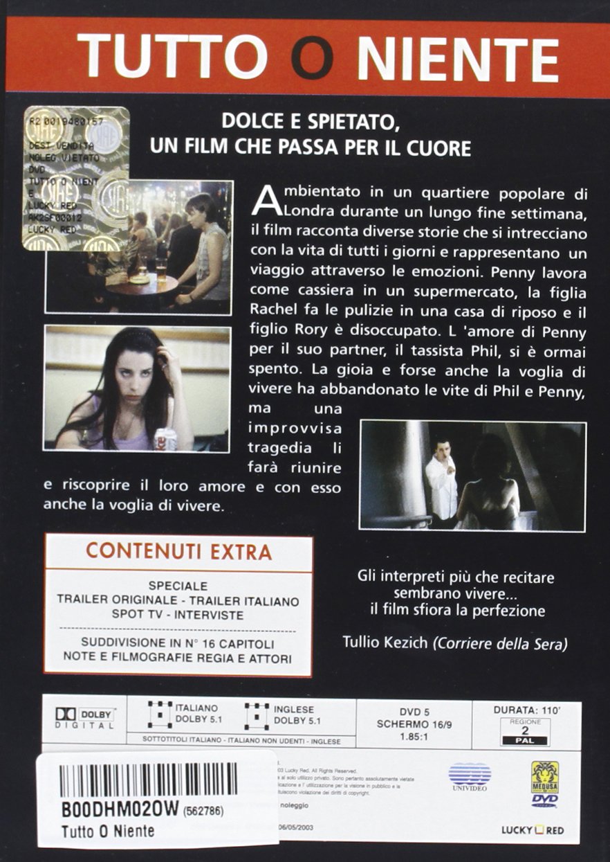 tutto o niente dvd Italian Import