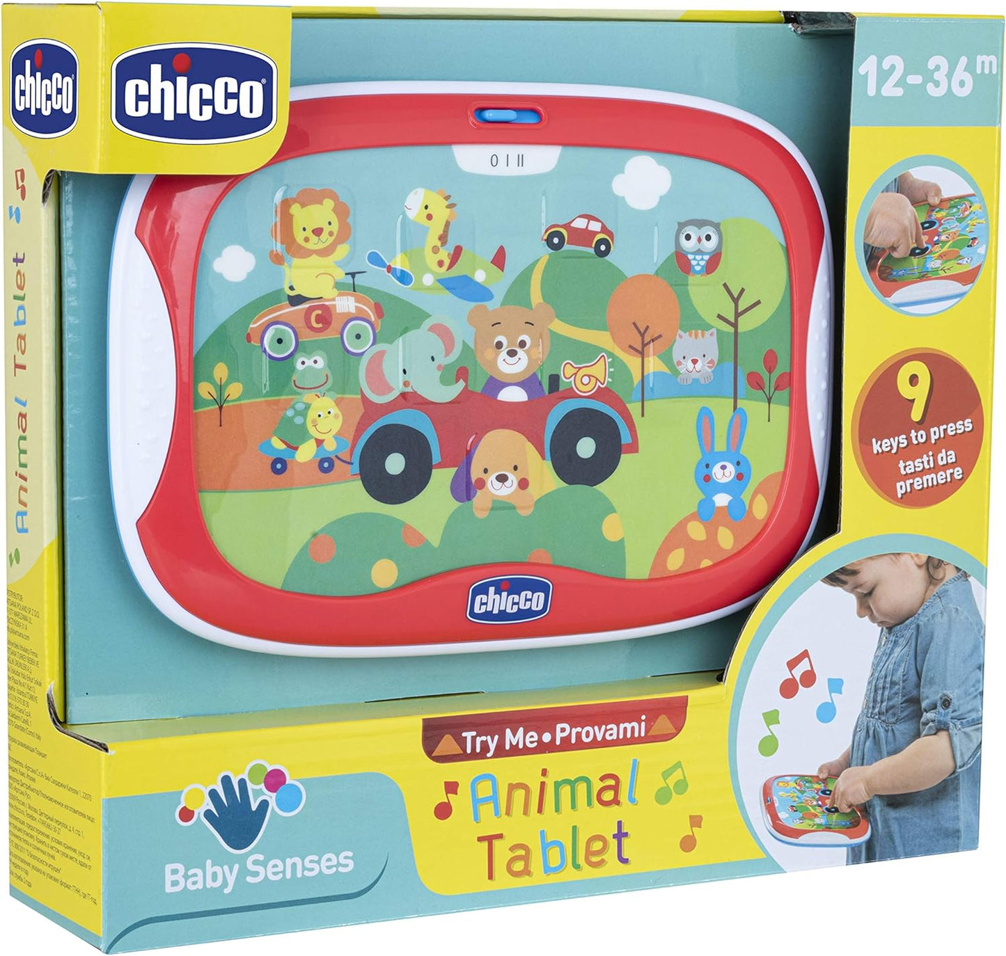 chicco Animal Tablet Game, Electronic Talking With Fun Content On Animals, Batteries Included, 12-36 Months, Multicolor