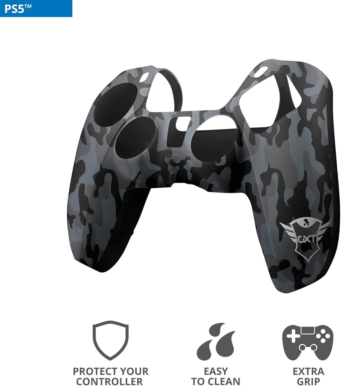 Trust Gaming GXT 748 PS5 Controller Skin, Anti-slip Silicone Cover Case for DualSense Controller PlayStation 5 - Black