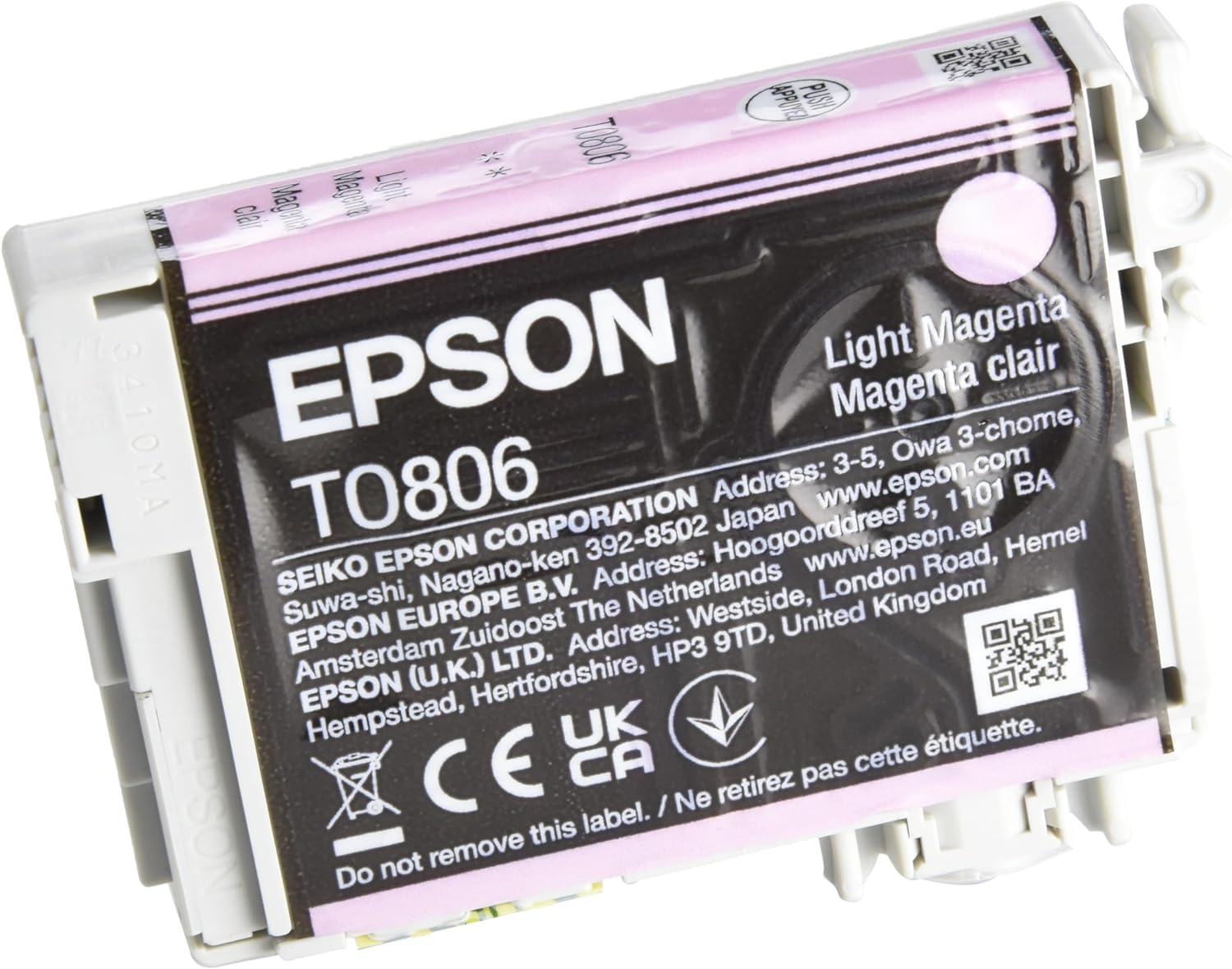 Epson Original C13T08064011 T0806 Light Magenta Ink Cart, Genuine