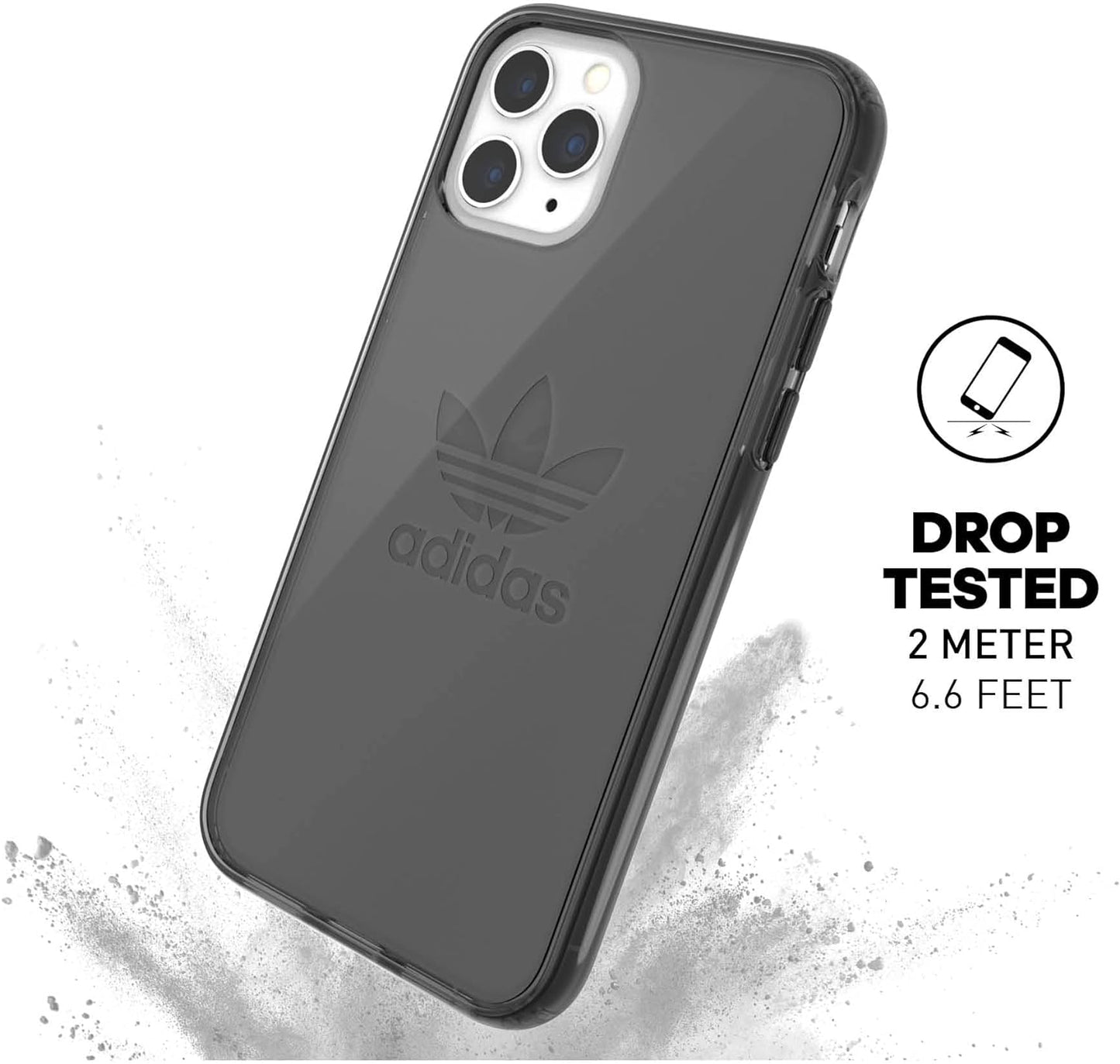 adidas Originals Compatible with iPhone 11 Pro Case, Large Logo Print Transparent Protective Mobile Phone Case – Black
