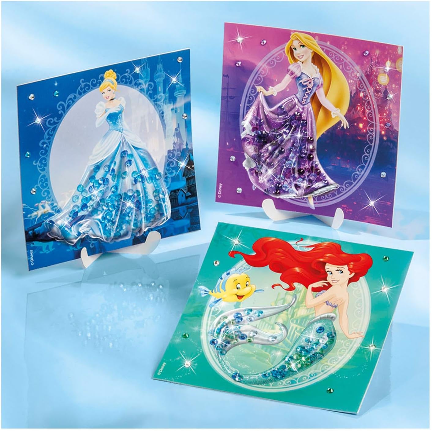 Totum Disney Princess - Glitter Shaker Cards Set, Arts and Crafts Kit for Boys and Girls Ages 3+
